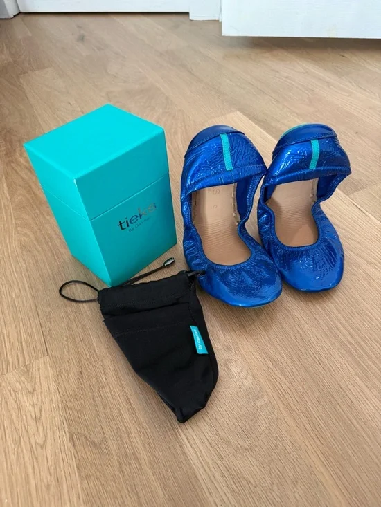 Tieks Sapphire Blue Patent Leather Ballet Flats - Picture 4 of 5
